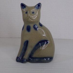 Vintage Pottery Cat Blue Gray BBP 1996